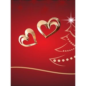 14k Yellow Gold Estate Double Heart Polished Earrings